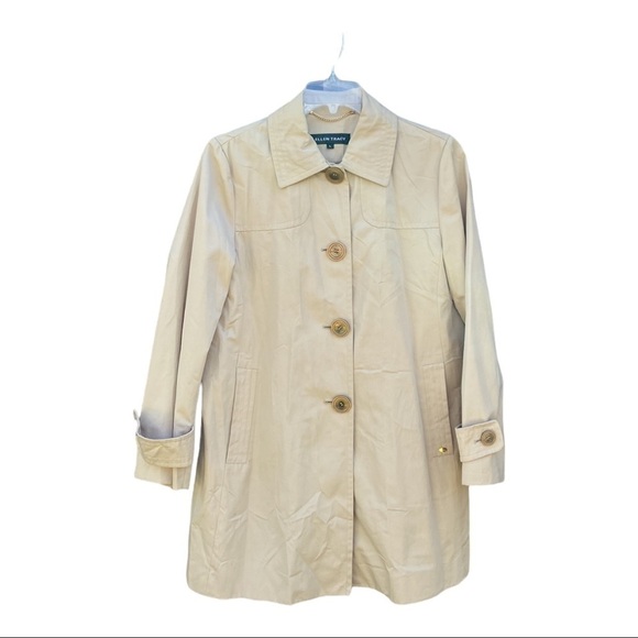 Ellen Tracy Short Trench Coat Size Large NWT - Picture 1 of 16